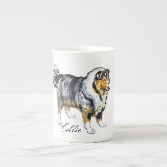 Taza De Porcelana collie (Frente)