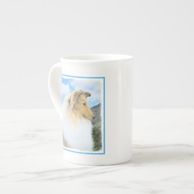 Taza De Porcelana Collie in Mountains (Rough) Pintura - Perro Art (Izquierda)