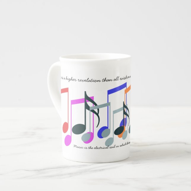 Taza De Porcelana Color de las notas musicales (Izquierda)