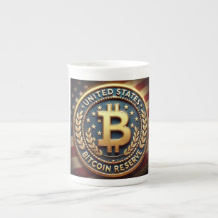 Taza De Porcelana Colorida Reserva de Bitcoin de Estados Unidos