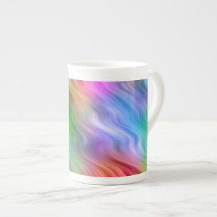 Taza De Porcelana Coloridas flores silvestres textura ondulada