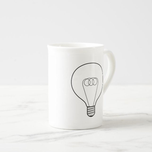 Taza de porcelana con bombilla (Derecha)