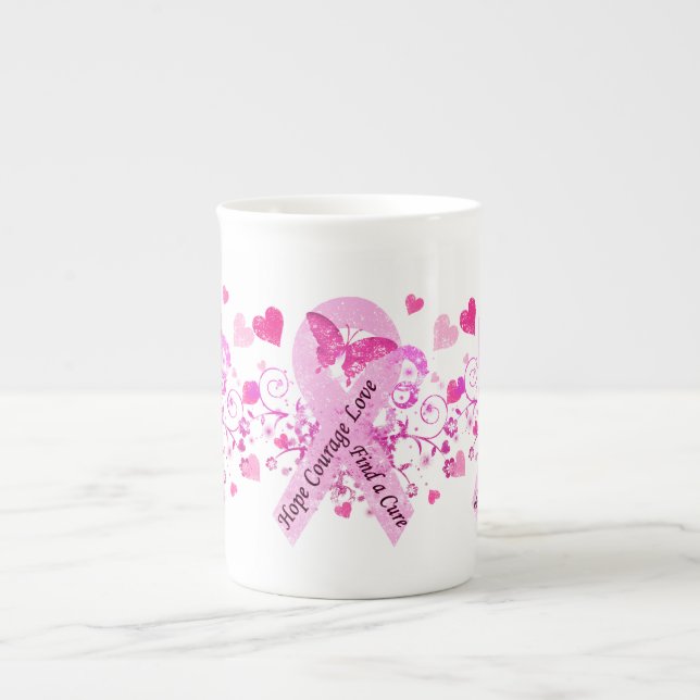 Taza De Porcelana Conciencia del cáncer de pecho (Frente)