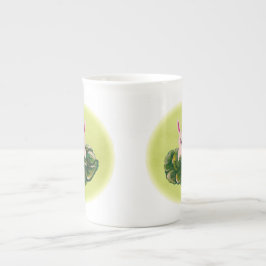 Taza De Porcelana Conejo de Pascua en la col redonda