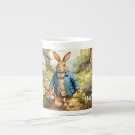 Taza De Porcelana Conejo de Pascua recogiendo huevos de Pascua