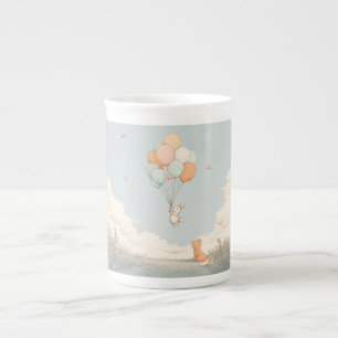 Taza De Porcelana Conejo Globo & Zorro Pequeño