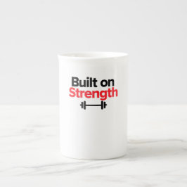Taza De Porcelana Construido en Fuerza - Camiseta de Gimnasio y Esfu