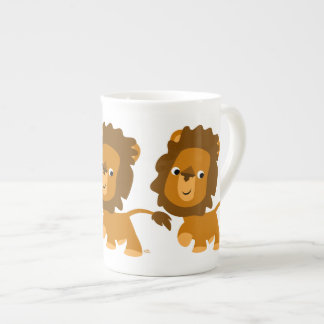 Taza De Porcelana Contenido de dibujos animados lindos León Hueso Ta