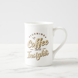 Taza De Porcelana Convirtiendo Café En Humor De Datos Perspicaces