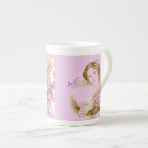 Taza De Porcelana Copa China de Hueso Rosa, amante de la moda