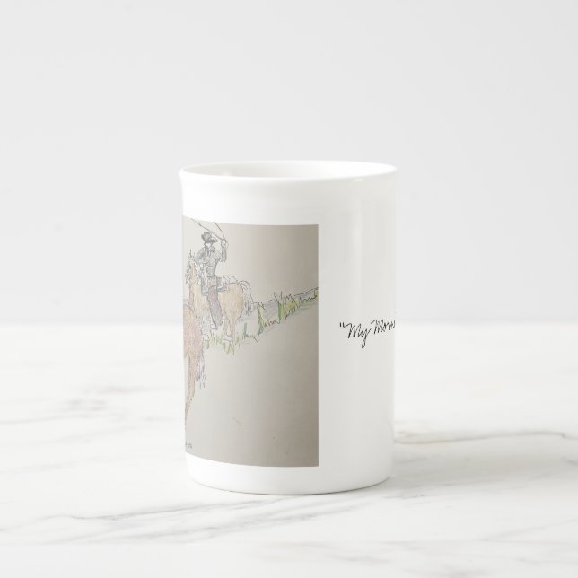 Taza De Porcelana Copa De Vaqueros De Café Bassie (Frente)