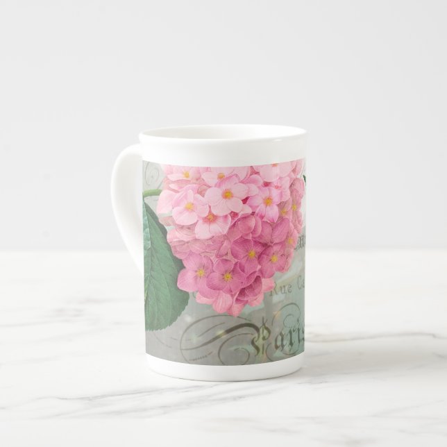 Taza De Porcelana Copa Redoux Pink Hydrangea Mug (Izquierda)