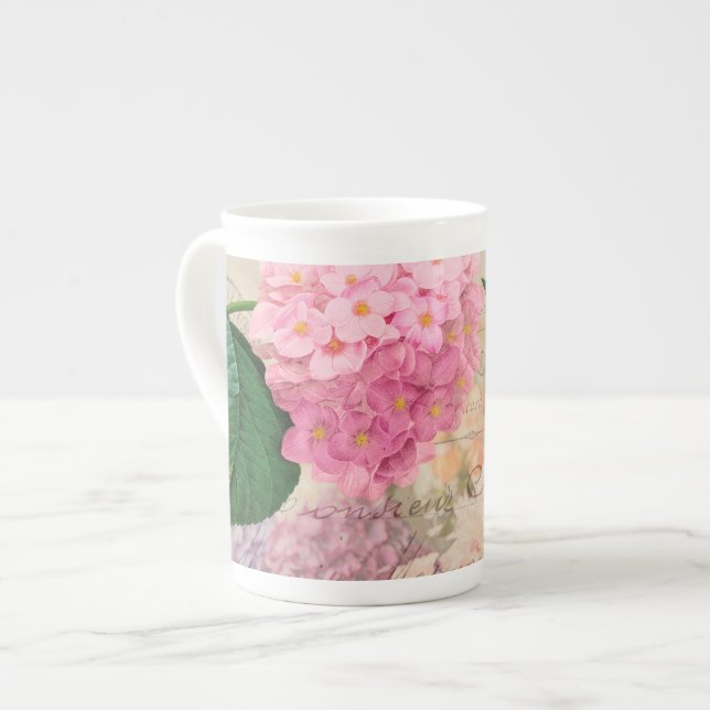 Taza De Porcelana Copa Redoux Pink Hydrangea Mug (Izquierda)