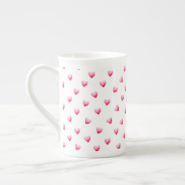 Taza De Porcelana Corazón rojo romántico