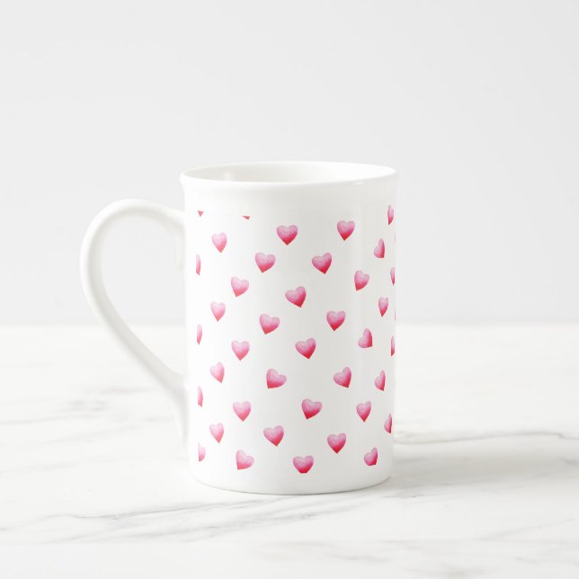 Taza De Porcelana Corazón rojo romántico (Izquierda)