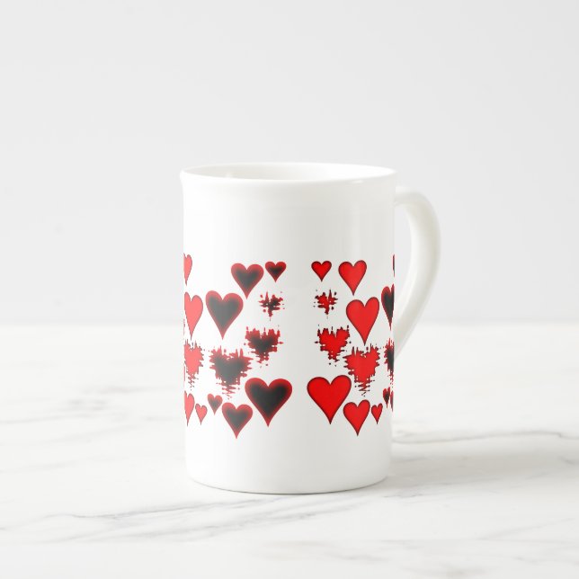 Taza De Porcelana Corazones (Derecha)
