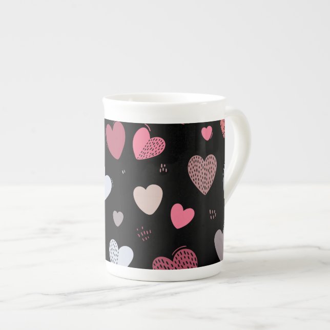 Taza De Porcelana Corazones 2 (Derecha)