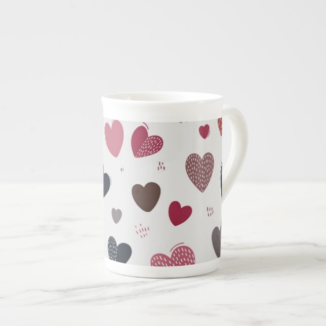 Taza De Porcelana Corazones 3 (Derecha)
