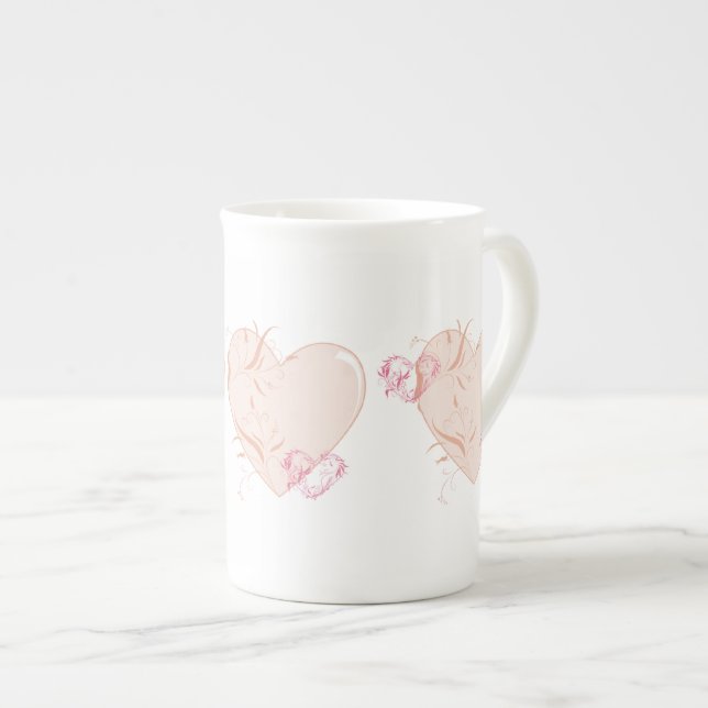 Taza De Porcelana Corazones de bonito (Derecha)