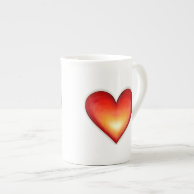 Taza De Porcelana Corazones - té (Derecha)