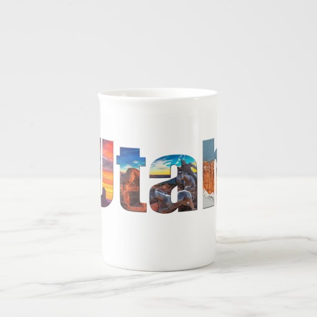 Taza De Porcelana Coronas de Utah (Frente)