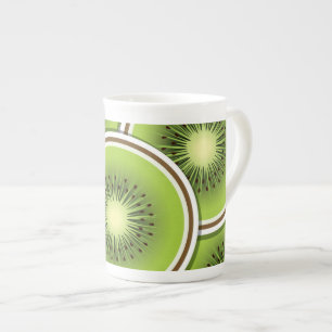 Taza De Porcelana Cortes de fruta kiwi funky