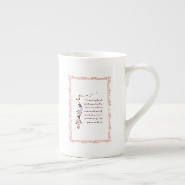 Taza De Porcelana Cotización elegante de la relación más significati (Derecha)