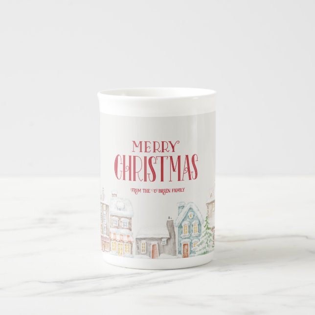 Taza De Porcelana Cozy Christmas Winter Homes (Frente)
