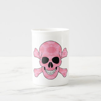 Taza De Porcelana Cráneo De Camuflaje Rosa Y Mugre De Los Huesos