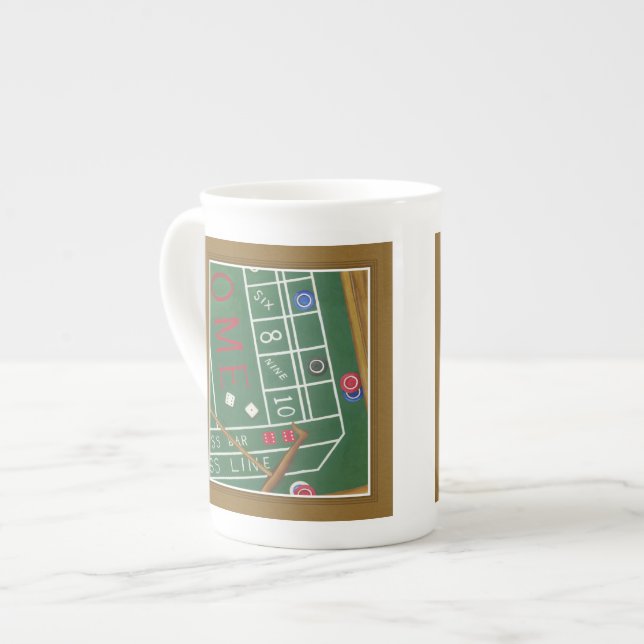 Taza De Porcelana Craps de Casino con Chips y dados (Izquierda)