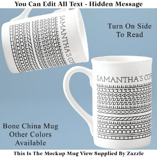 Taza De Porcelana Crea tu propio mensaje oculto corto 148BW Novedad