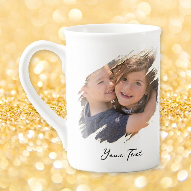Taza De Porcelana Crear café de té de foto personalizado Personaliza (Create Custom Personalized Photo Text Tea Coffee Bone China Mug)