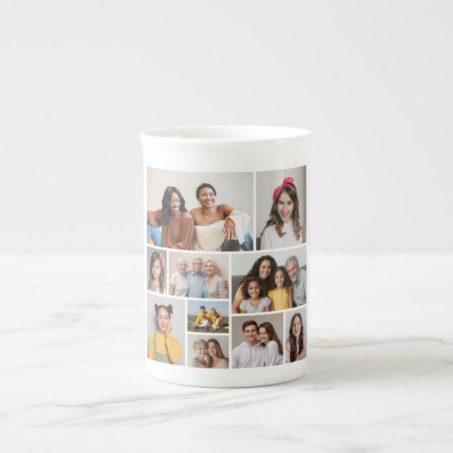 Taza De Porcelana Crear su propio Collage de fotos de 10 (Frente)