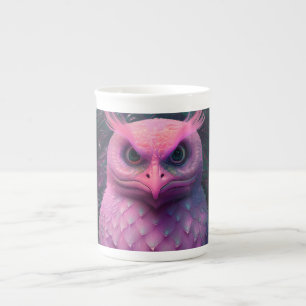 Taza De Porcelana Creatividad híbrida de búho/murloc rosado