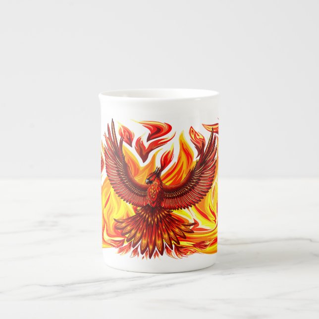 Taza De Porcelana Creatura mitológica inmortal de Phoenix (Frente)