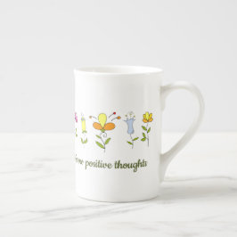 Taza De Porcelana Crecer pensamientos positivos flores
