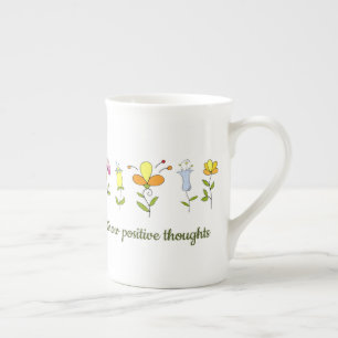 Taza De Porcelana Crecer pensamientos positivos flores