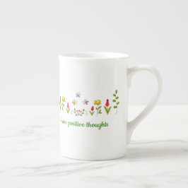 Taza De Porcelana Crecer pensamientos positivos flores
