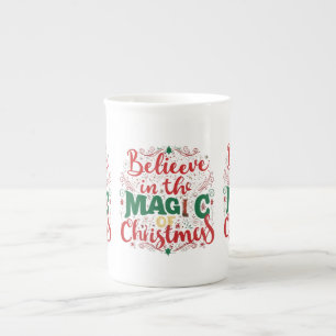 Taza De Porcelana Creer en la magia de los Navidades - la bruma de C