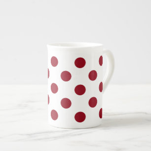 Taza De Porcelana Crimson Red Polka Doce Círculos