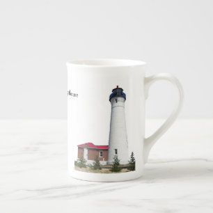 Taza De Porcelana Crisp Point Lighthouse corte de porcelana de hueso