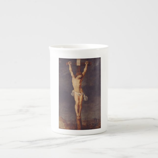 Taza De Porcelana Cristo muerto en la cruz por Peter Paul Rubens (Frente)