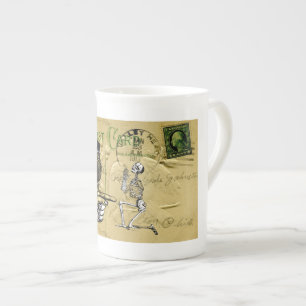 Taza De Porcelana Crow y skeleton