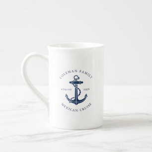 Taza De Porcelana Crucero Familiar Personalizado Ancla de Barco Náut