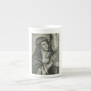 Taza De Porcelana Cruikifixión de Santa Catalina de Siena Arte Noir