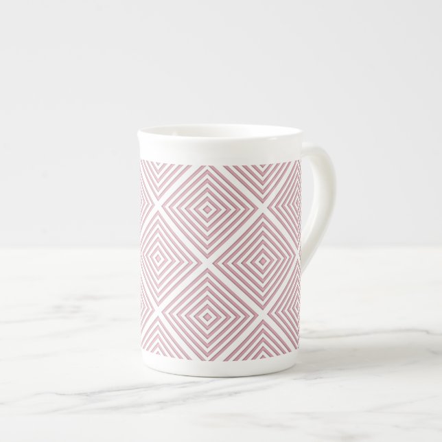 Taza De Porcelana Cuadrados geométricos rosados (Derecha)