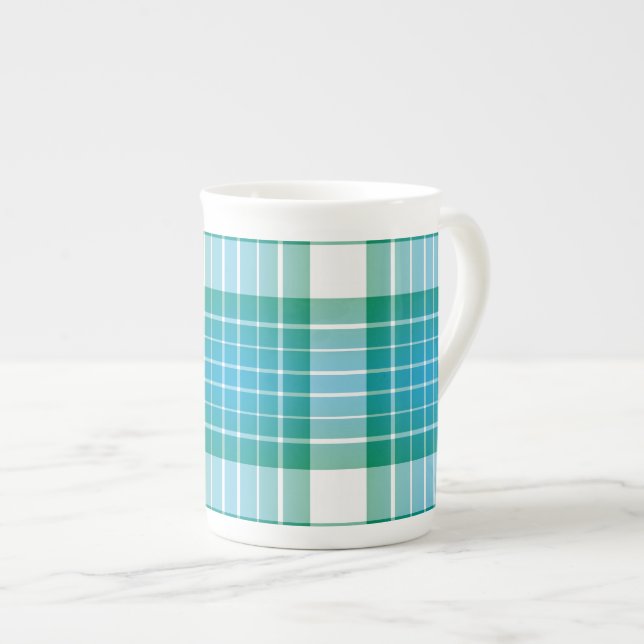 Taza De Porcelana Cuadrícula oceánica (Derecha)