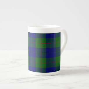 Taza De Porcelana Cuadro de tartán azul verde Barclay