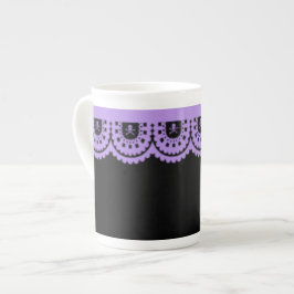 Taza De Porcelana ¡CUALQUIER COLOR! Copa de té Skull Lace