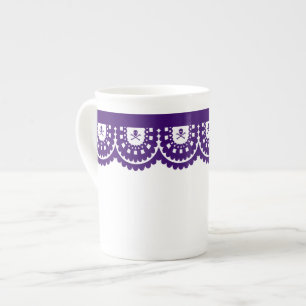 Taza De Porcelana ¡CUALQUIER COLOR! Copa de té Skull Lace